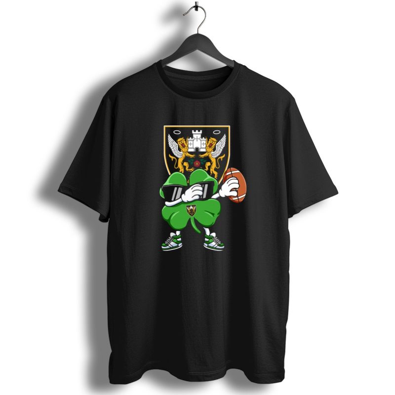Northampton Saints Crest With Stylized Shamrock And Rugby Ball T Shirt 1 T Shirt 1