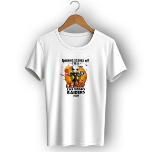 Nothing Scares Me Im A Las Vegas Raiders Fan Halloween Jack Skellington Pumpkins T-Shirt