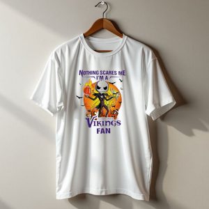 Nothing Scares Me Im A Minnesota Vikings Fan Jack Skellington Halloween T Shirt