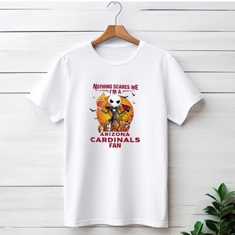 Nothing Scares Me Im A Arizona Cardinals Fan Jack Skellington Halloween T Shirt 1 T Shirt 1