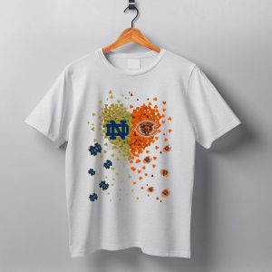 Notre Dame Fighting Irish Chicago Bears Heart Collaboration T Shirt