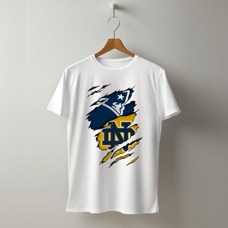 Notre Dame Fighting Irish Patriots Logo Mashup T Shirt T Shirt 1