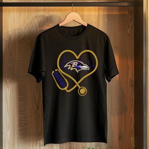 Nurse Heartbeat Love Baltimore Ravens T-Shirt