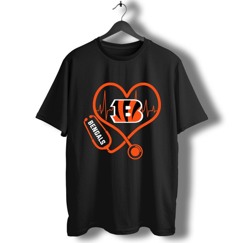 Nurse Heartbeat Love Cincinnati Bengals T Shirt T Shirt 1