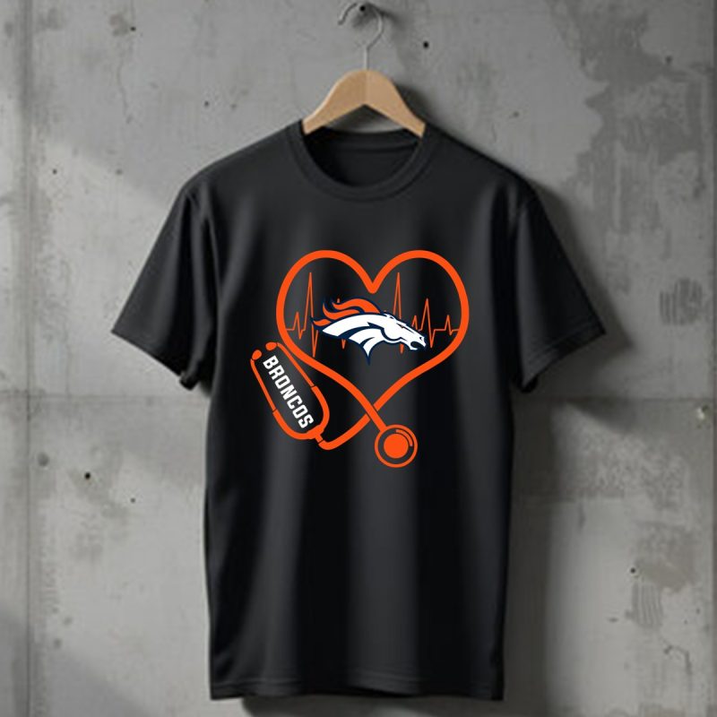 Nurse Heartbeat Love Denver Broncos T Shirt T Shirt 1