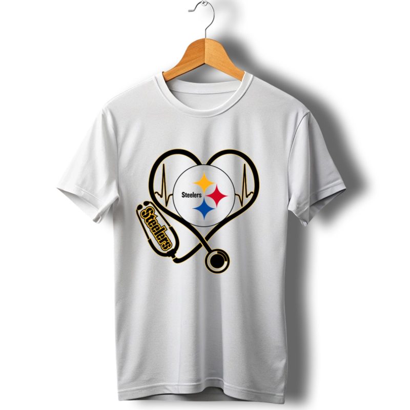 Nurse Heartbeat Pittsburgh Steelers Stethoscope T Shirt 1 T Shirt 1
