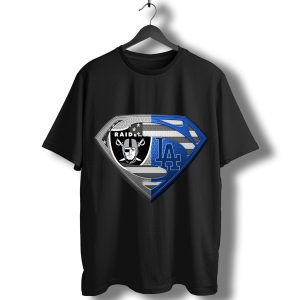 Oakland Raiders And Los Angeles Dodgers Superman T-Shirt