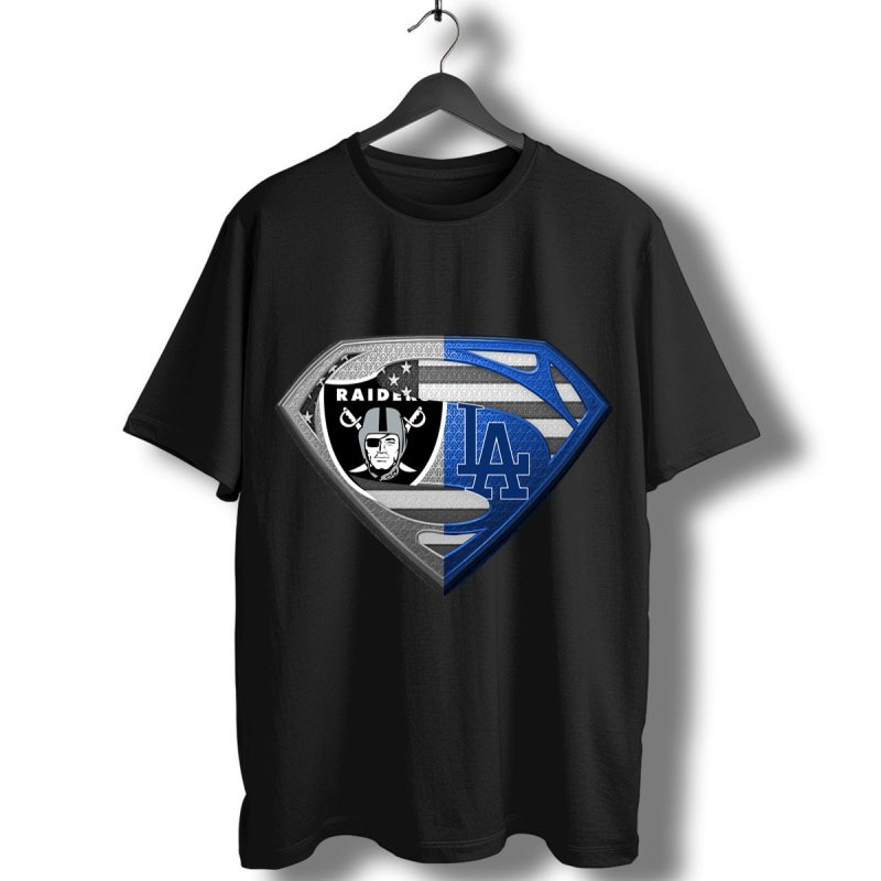 Oakland Raiders And Los Angeles Dodgers Superman T Shirt T Shirt 1
