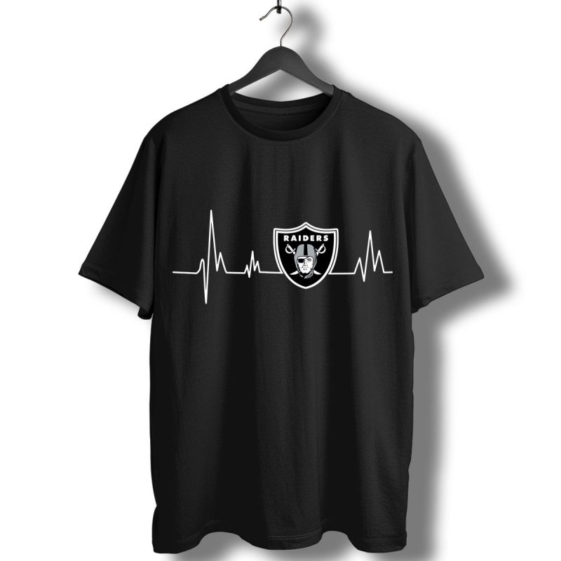 Oakland Raiders Heartbeat Shirt T Shirt 1
