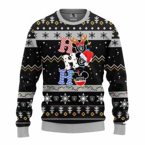 Oakland Raiders Hohoho Mickey Christmas Ugly Sweater