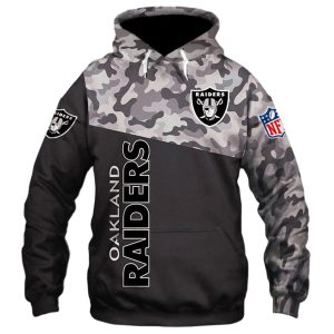 Oakland Raiders Military AOP Hoodie