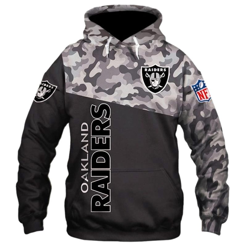 Oakland Raiders Military Aop Hoodie 1