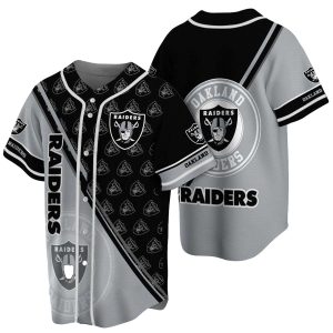 Oakland Raiders Multi Logo Baseball Jersey