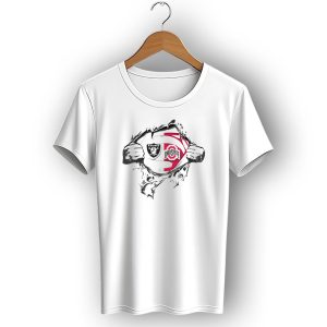 Oakland Raiders Ohio State Buckeyes Super Man Logo Crossover T-Shirt