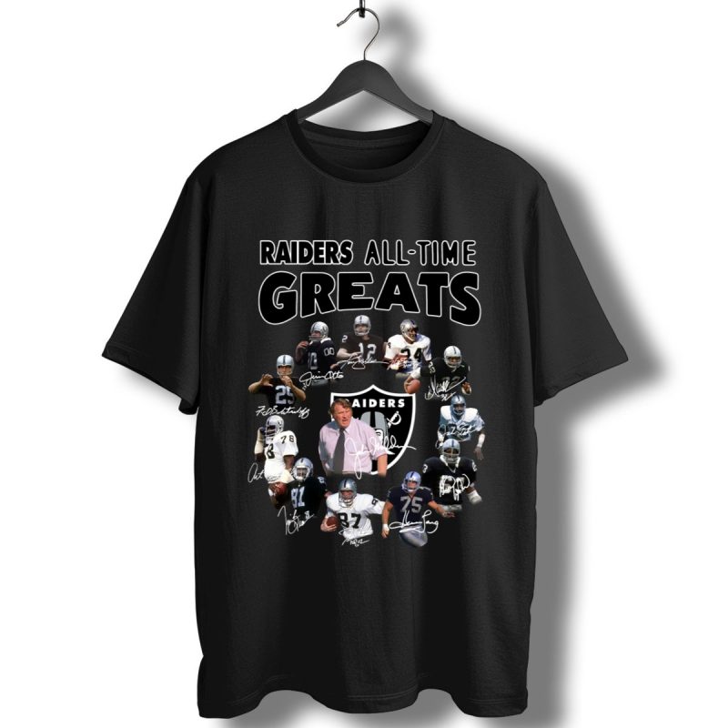 Oakland Raiders Players All Time Greats Signatures T Shirt T Shirt 1