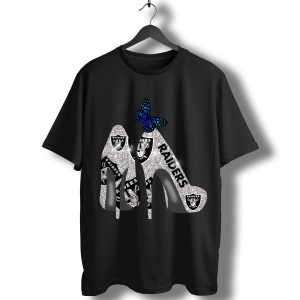 Oakland Raiders Rhinestone High Heels T-Shirt