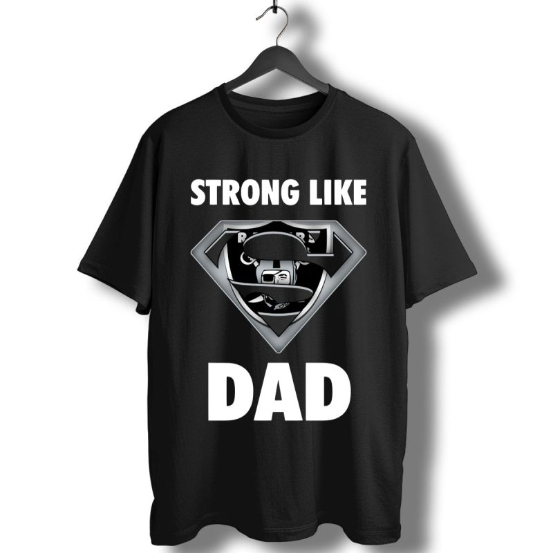 Oakland Raiders Strong Like Dad Superman T Shirt T Shirt 1