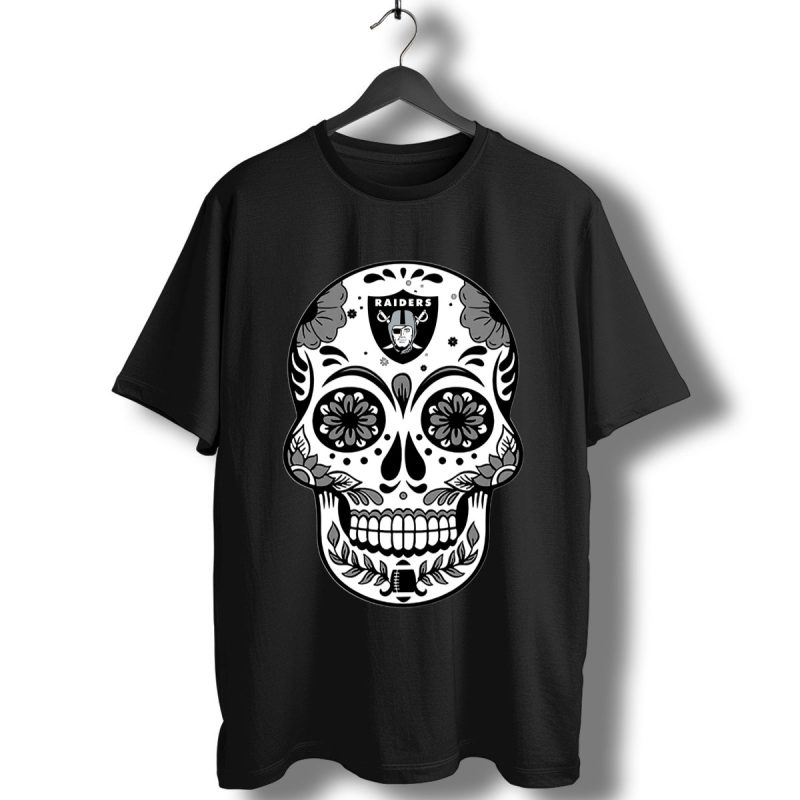Oakland Raiders Sugar Skull T Shirt T Shirt 1