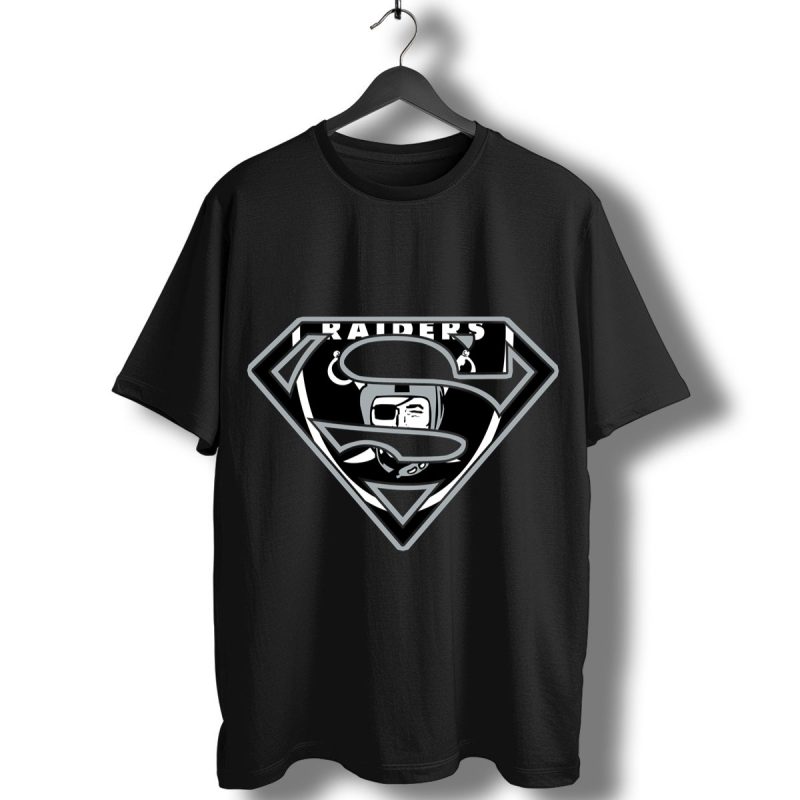Oakland Raiders Superman Logo T Shirt T Shirt 1