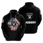 Oakland Raiders Tearing Open Logo AOP Hoodie