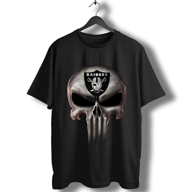 Oakland Raiders The Punisher Mashup Football T Shirt T Shirt 1