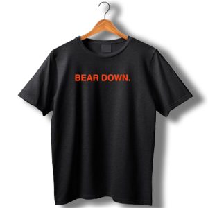 Obvious Bear Down Chicago Bears Orange Text T Shirt