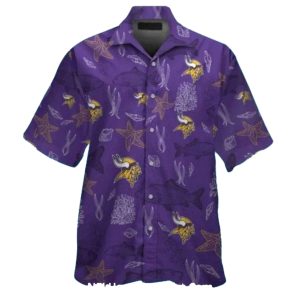 Ocean Coral Pattern Minnesota Vikings Hawaiian Shirt