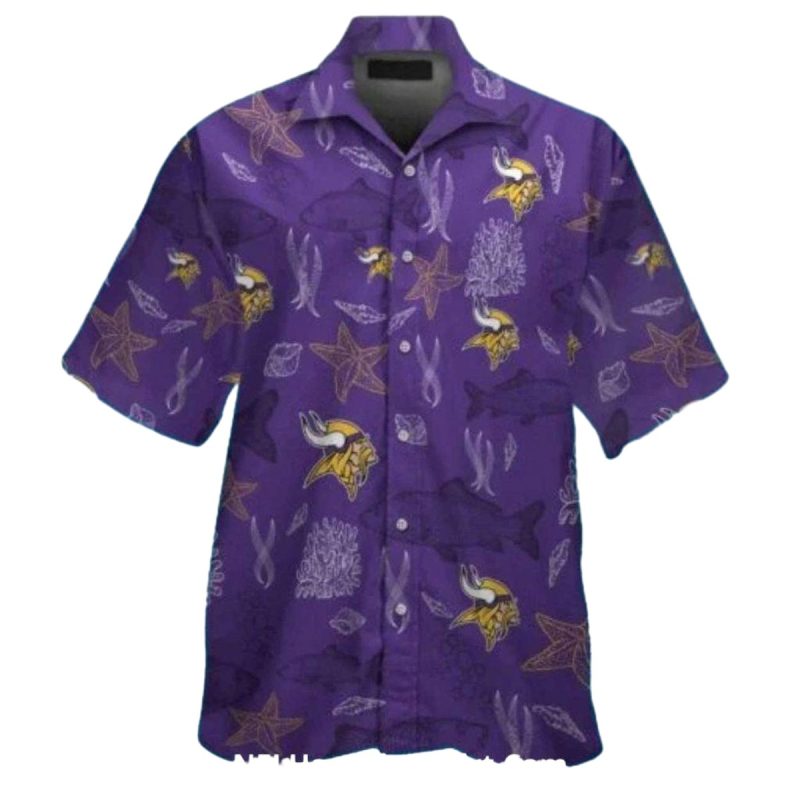 Ocean Coral Pattern Minnesota Vikings Hawaiian Shirt 1