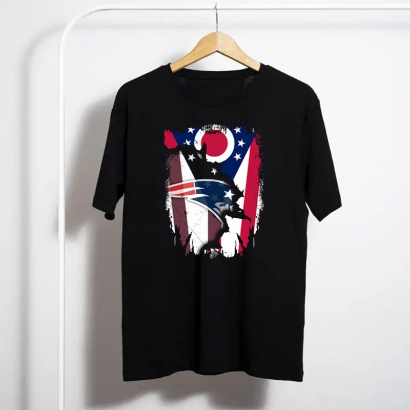 Ohio Flag With New England Patriots Logo Integration T Shirt T Shirt 1