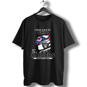 Ohio Resident Lifelong Las Vegas Raiders Fan With Ohio Flag And Raiders T-Shirt