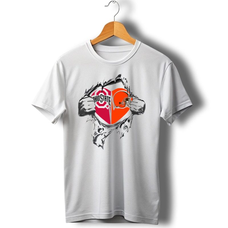 Ohio State Buckeyes Cleveland Browns Heart Inside My Heart T Shirt 1 T Shirt 1