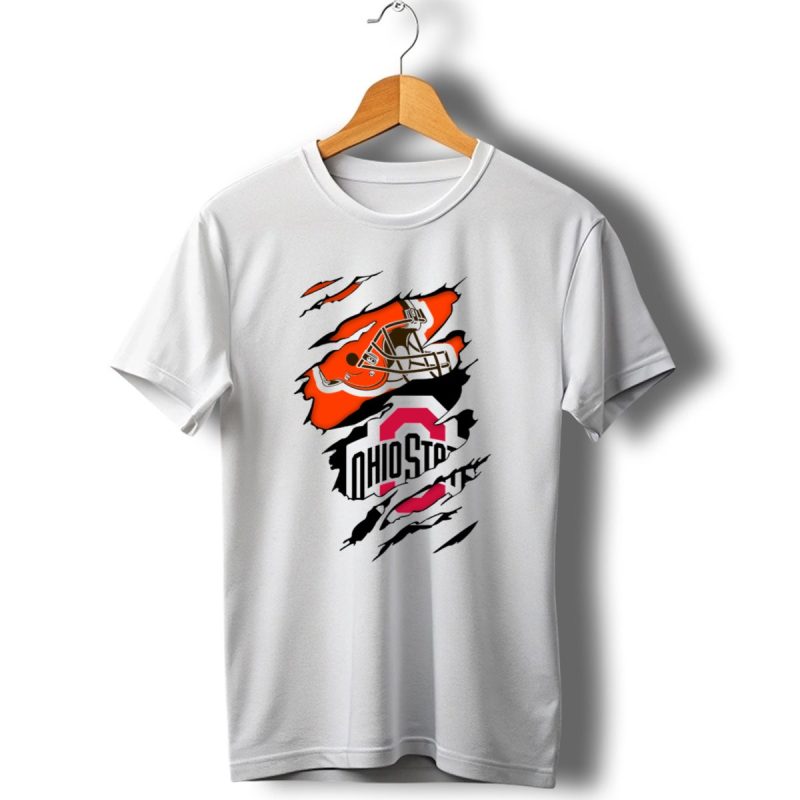 Ohio State Buckeyes Cleveland Browns Helmet Fusion T Shirt 1 T Shirt 1
