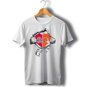 Ohio State Buckeyes and Cleveland Browns Heart T-Shirt