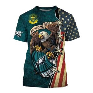 One Nation Under God Philadelphia Eagles AOP T-Shirt