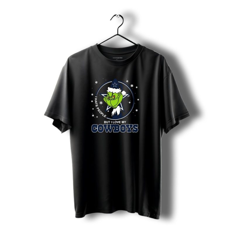 Original Grinch I Hate People But I Love My Dallas Cowboys Christmas T Shirt 1 T Shirt 1 1
