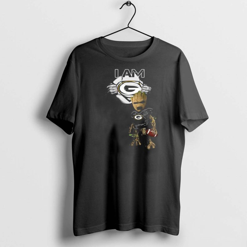 Packers Baby Groot I Am Green Bay Football Fan T Shirt 1 1 T Shirt 1 1
