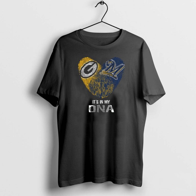 Packers Brewers Heart Fingerprint Its In My Dna T Shirt 1 1 T Shirt 1 1