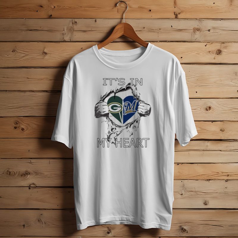 Packers Brewers Logo In Torn Heart Its In My Heart T Shirt T Shirt 1 1