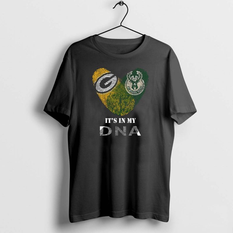 Packers Bucks Logos Fingerprint Its In My Dna T Shirt 1 1 T Shirt 1 1