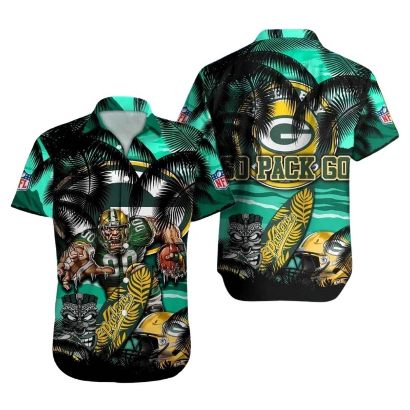 Packers Go Pack Go With Mascot Hawaiian Shirt 1