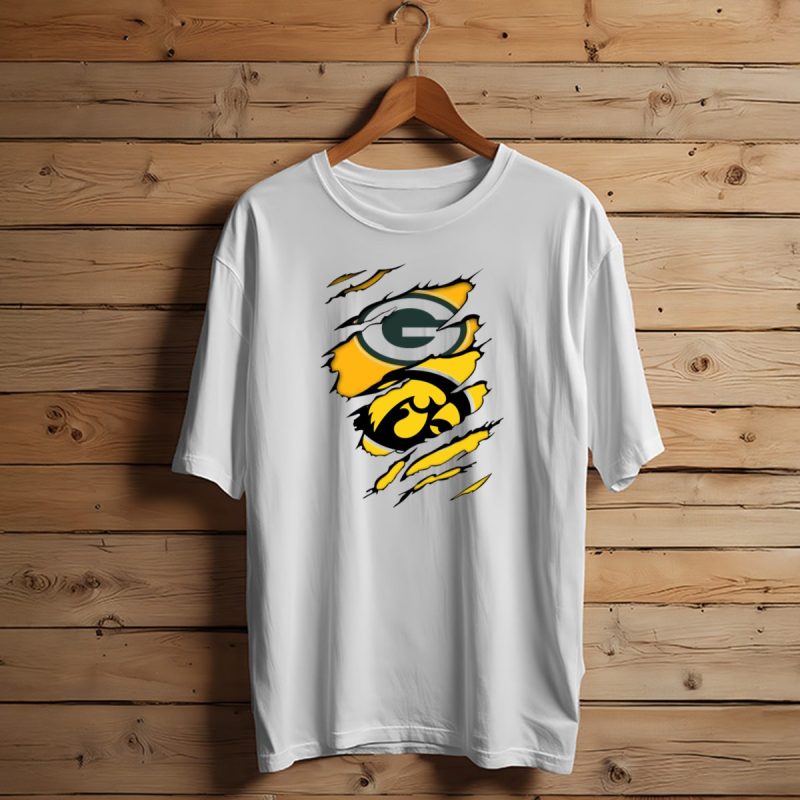 Packers Hawkeyes Logo Crossover Claw Marks T Shirt T Shirt 1 1