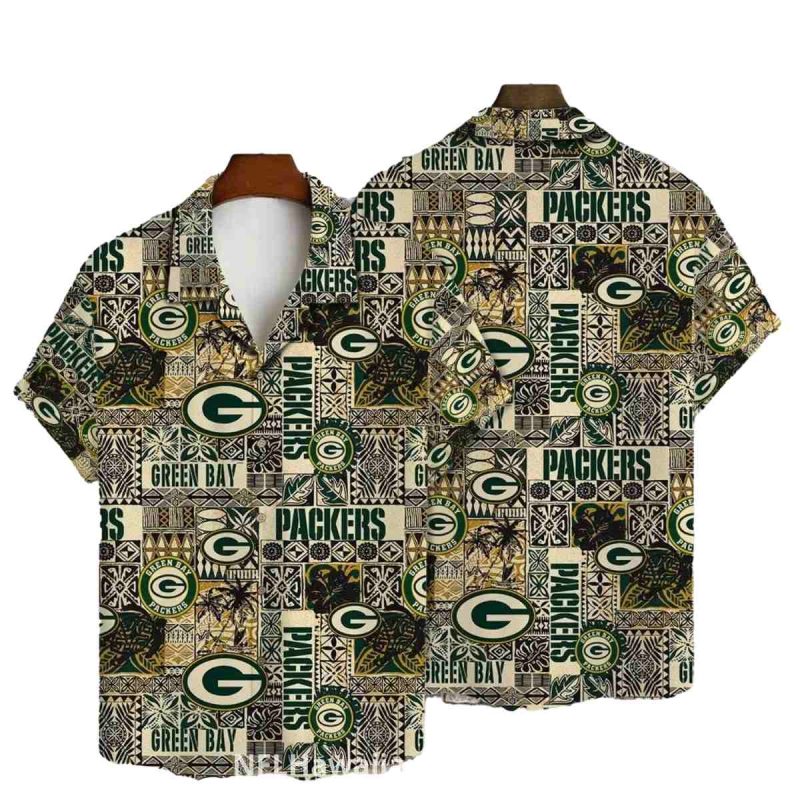 Packers Logo Geometric And Team Spirit Retro Hawaiian Shirt 1