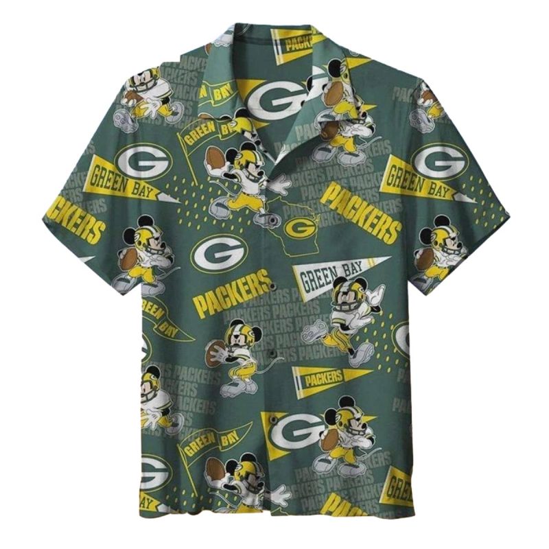 Packers Mickey Mouse And Team Logos Hawaiian Shirt 1