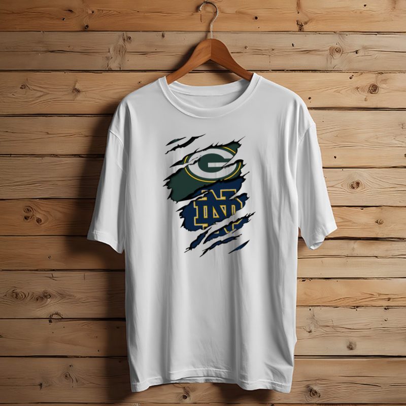 Packers Notre Dame Logo Mashup Nfl College Football Fan Combo T Shirt T Shirt 1 1