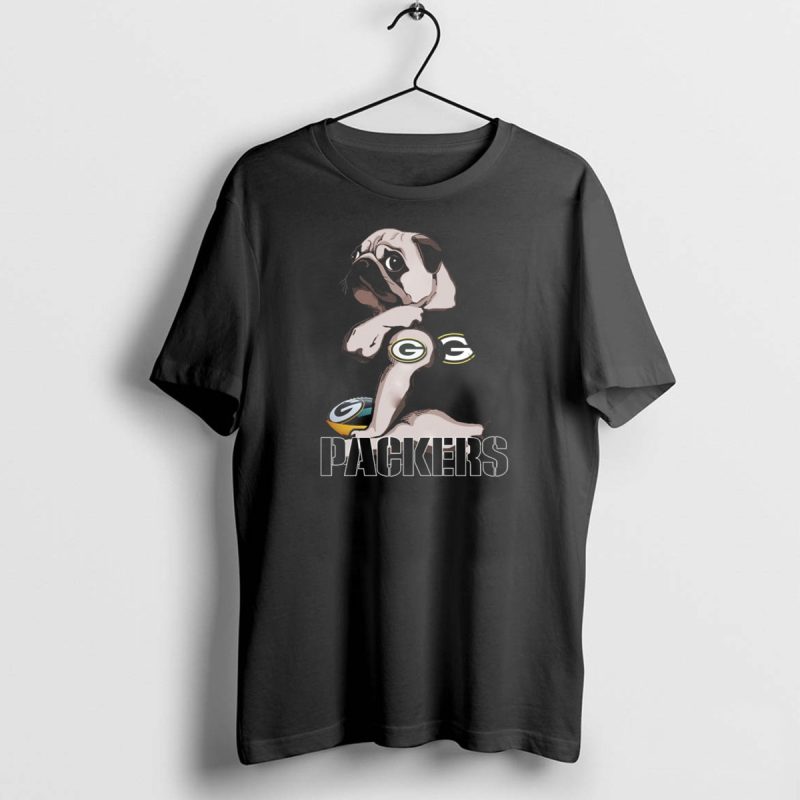 Packers Pug With Green Bay Logo Football T Shirt 1 1 T Shirt 1 1