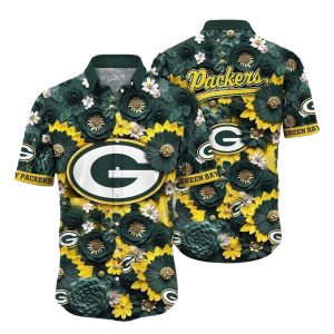 Packers Sunflower Vortex Hawaiian Shirt