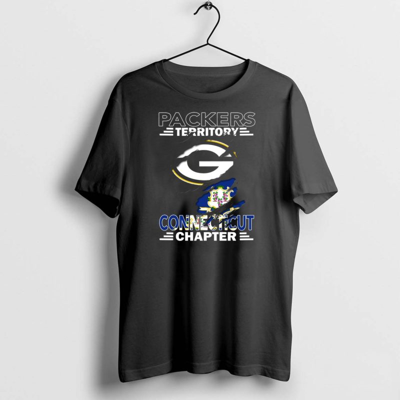 Packers Territory Connecticut Chapter Green Bay Logo And Connecticut State Emblem T Shirt 1 1 T Shirt 1 1