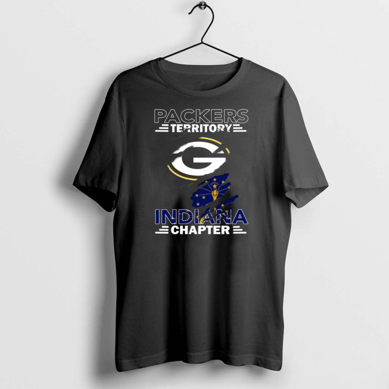 Packers Territory Indiana Chapter Green Bay Packers Logo With Indiana State Flag T Shirt 1 1 T Shirt 1 1