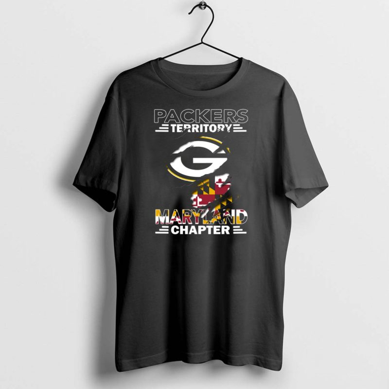 Packers Territory Maryland Chapter Green Bay Logo Maryland Flag T Shirt 1 1 T Shirt 1 1