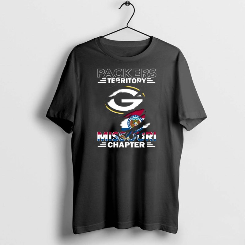 Packers Territory Missouri Chapter Green Bay Logo Missouri Flag T Shirt 1 1 T Shirt 1 1